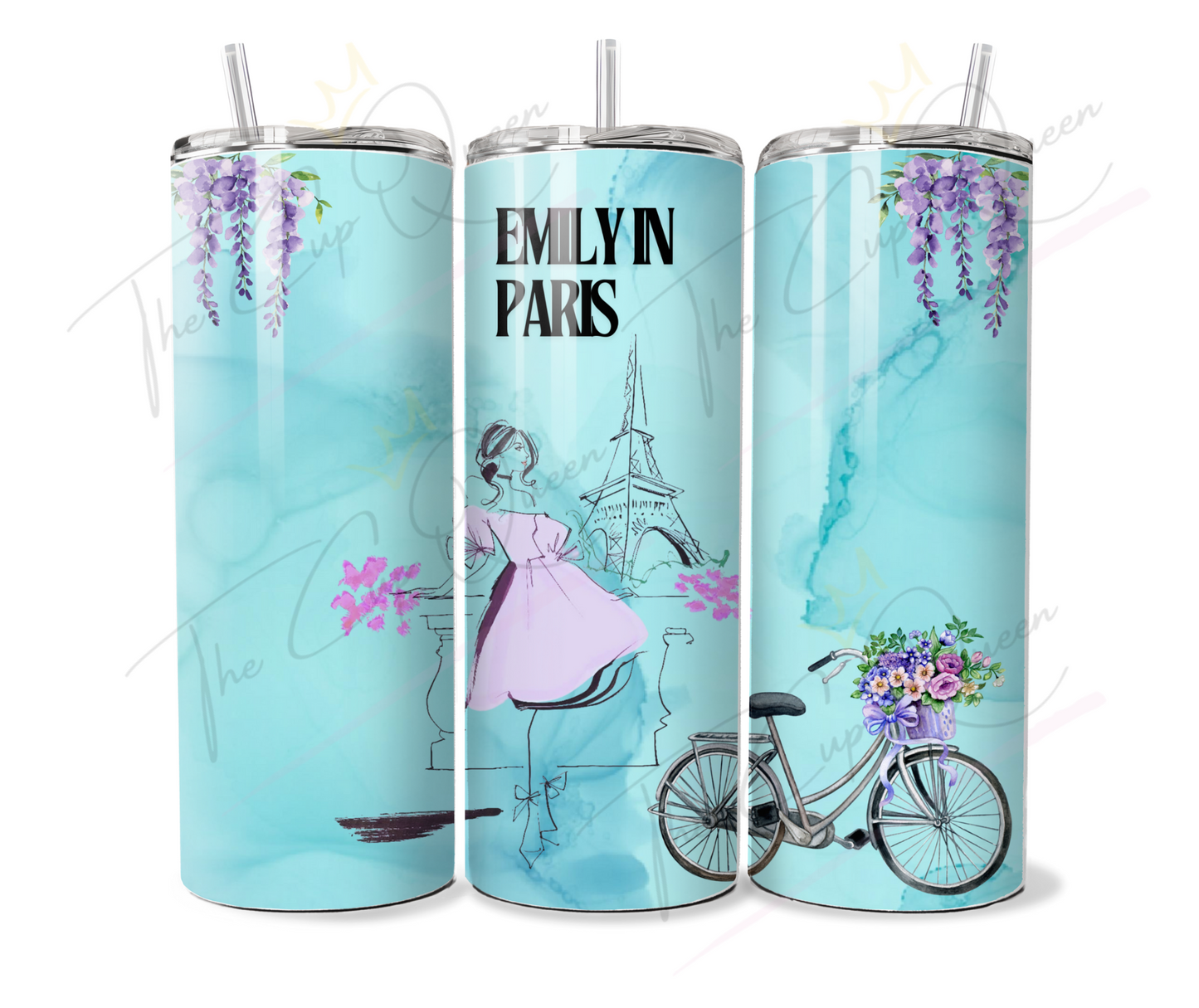 DIGITAL 20oz In Paris Blue Tumbler PNG Download