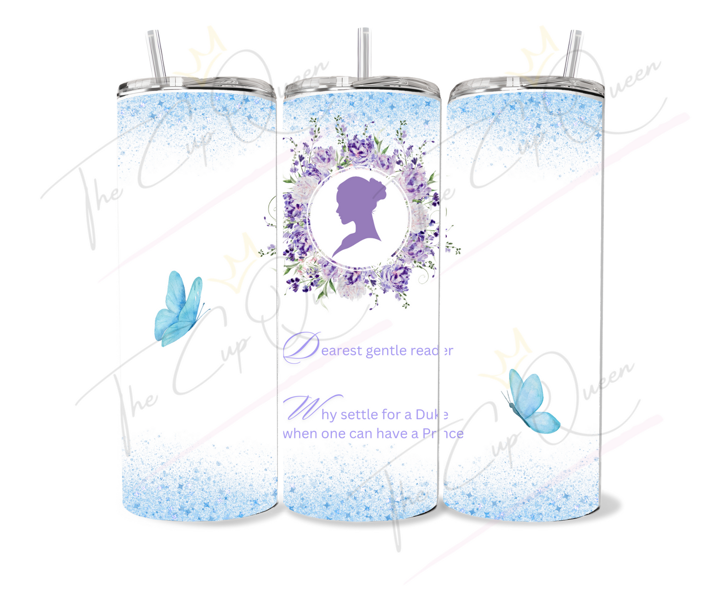 DIGITAL 20oz Lady Inspired Blue/Lilac Tumbler PNG Download