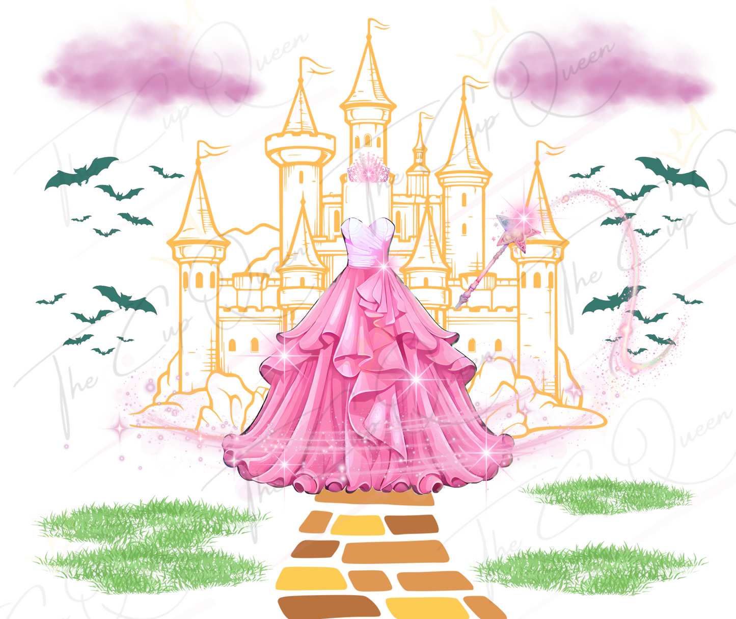 DIGITAL 20oz Pink Good Witch Tumbler PNG Download