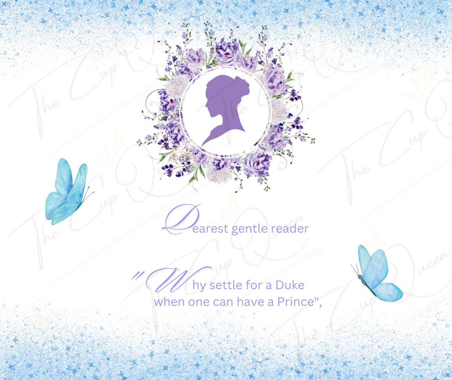 DIGITAL 20oz Lady Inspired Blue/Lilac Tumbler PNG Download