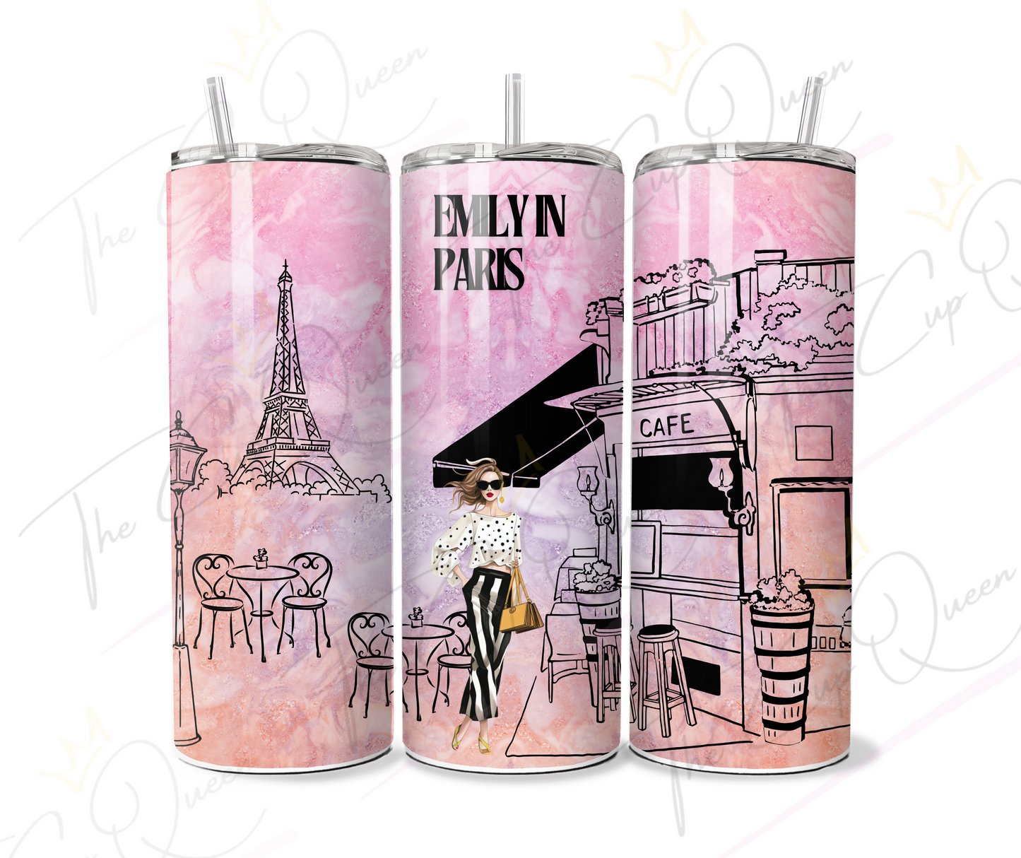 DIGITAL 20oz In Paris Pink Tumbler PNG Download