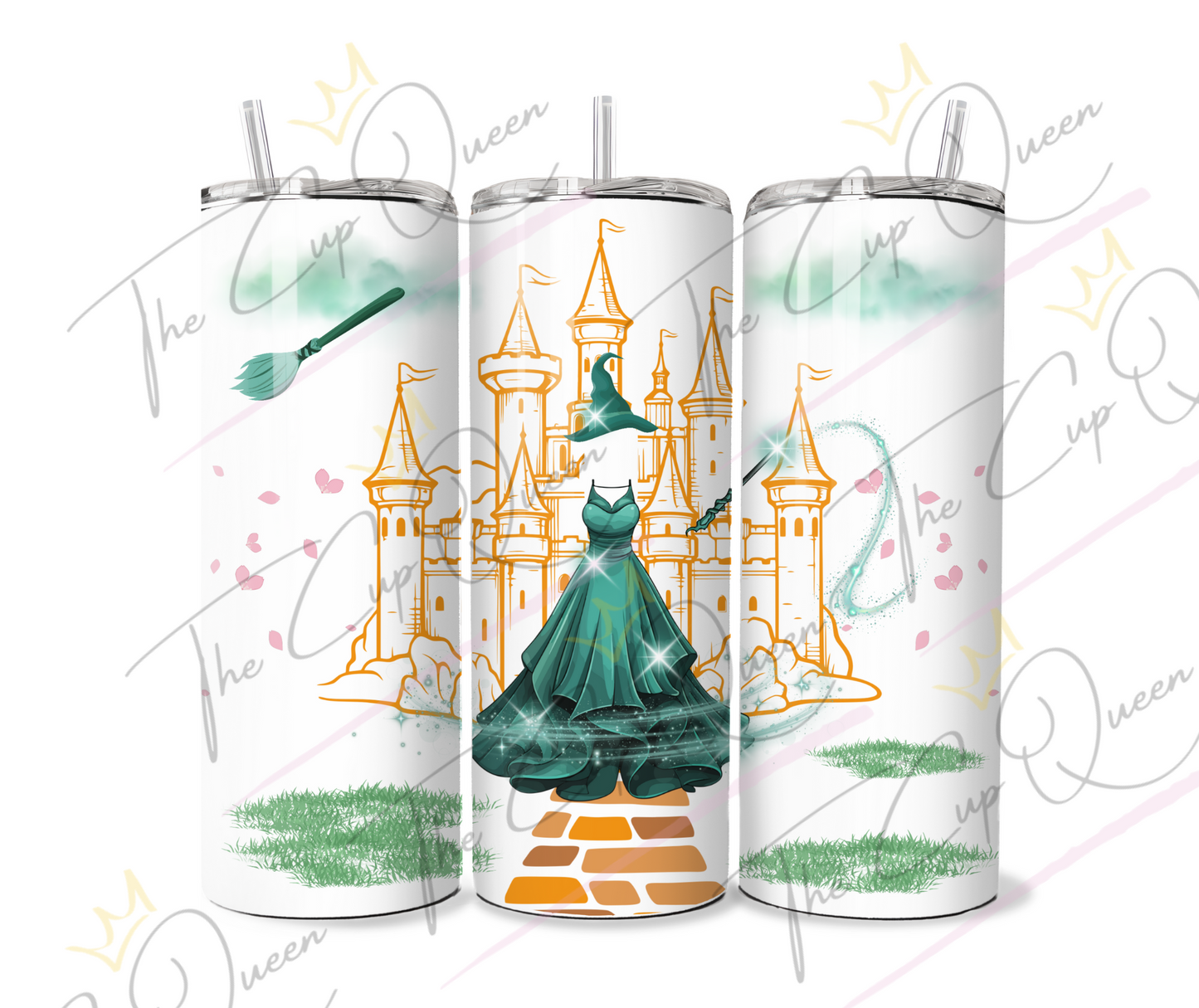 DIGITAL 20oz Green Evil Witch Tumbler PNG Download