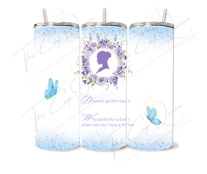 DIGITAL 20oz Lady Inspired Blue/Lilac Tumbler PNG Download