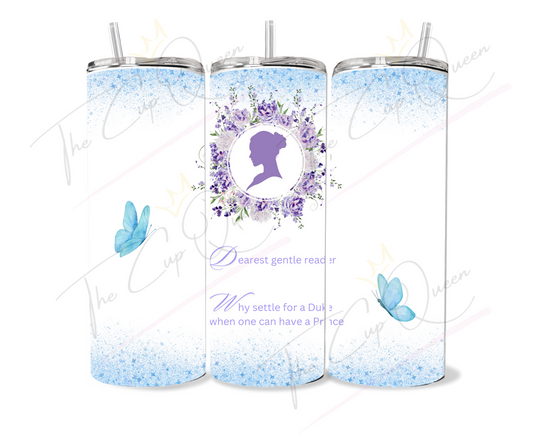 DIGITAL 20oz Bridgerton Inspired Blue/Lilac Tumbler PNG Download