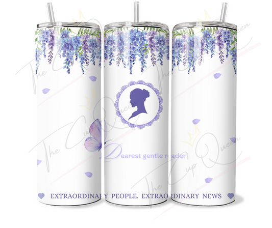 DIGITAL 20oz Bridgerton Inspired White Tumbler PNG Download