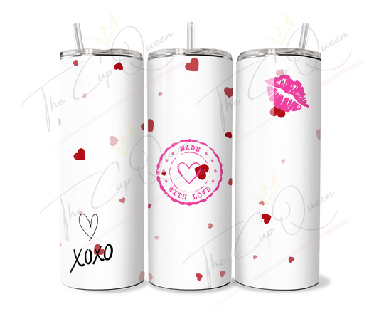 DIGITAL 20oz Made with Love Tumbler PNG Download