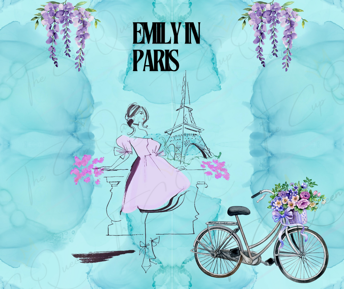 DIGITAL 20oz In Paris Blue Tumbler PNG Download