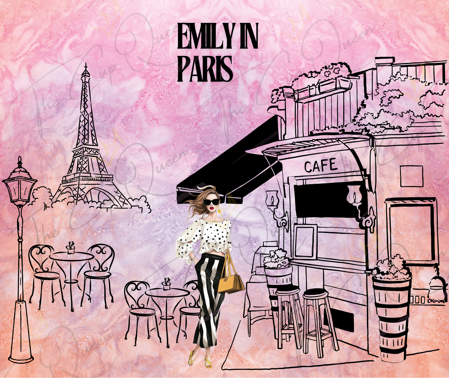 DIGITAL 20oz In Paris Pink Tumbler PNG Download