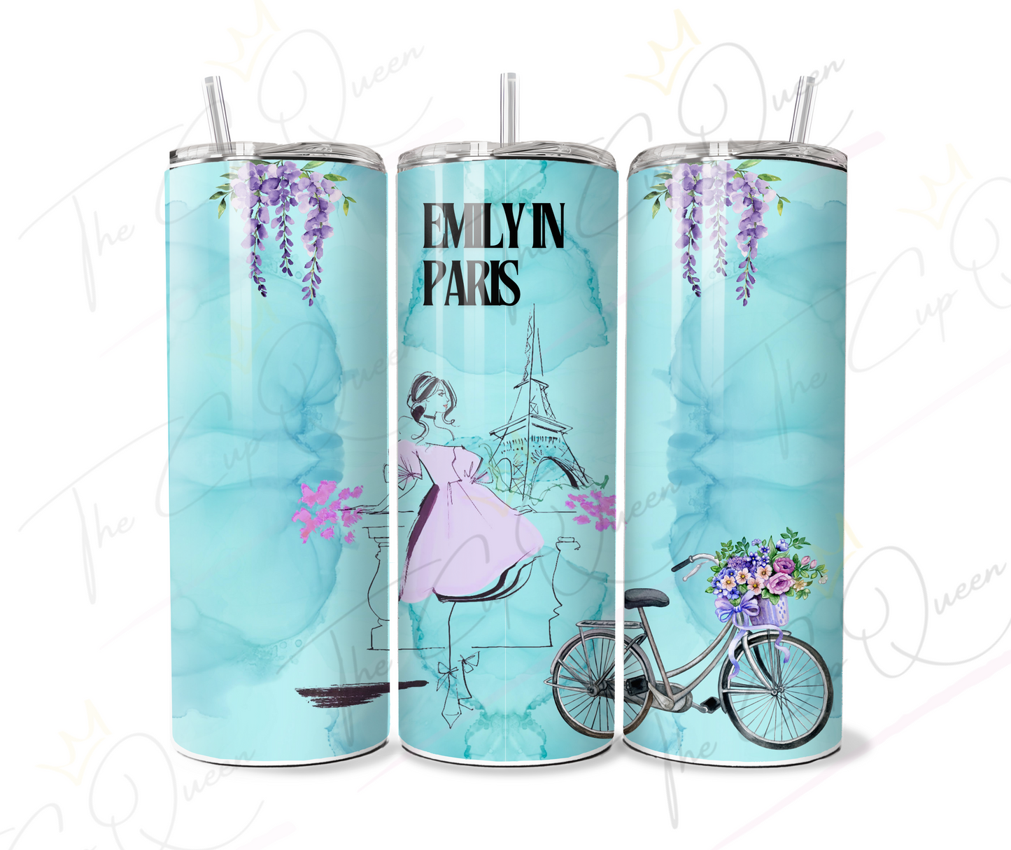 DIGITAL 20oz In Paris Blue Tumbler PNG Download